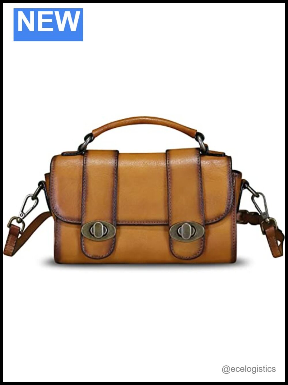 Genuine Leather Satchel Women Handbag Vintage Crossbody Retro Purse